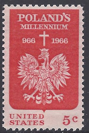 #1313 5c Polish Millennium 1966 Mint NH