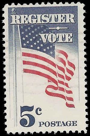 #1249 5c Register to Vote 1964 Used