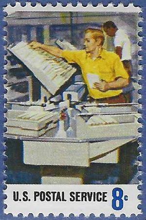 #1493 8c Postal Service Employees Mail Canceling 1973 Mint NH