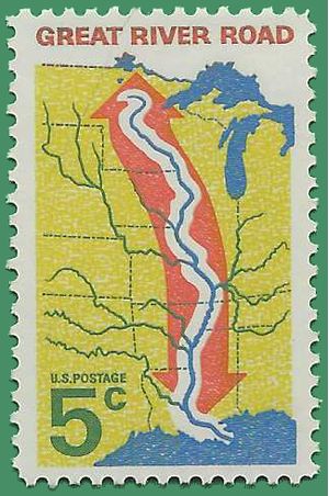 #1319 5c Mississippi River-The Great River Road 1966 Mint NH