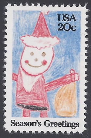 #2108 20c Santa Claus Season's Greetings 1984