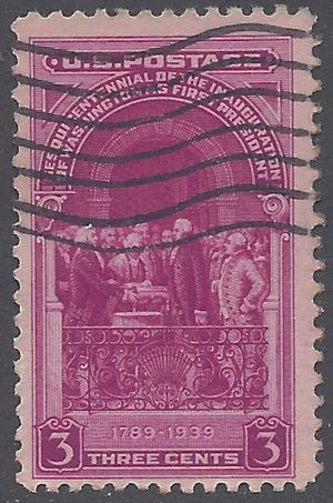 # 854 3c 150th Anniversary Washington's Inauguration 1939 Used