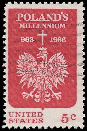 #1313 5c Polish Millennium 1966 Used