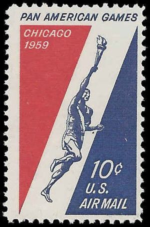 Scott C 56 10c U.S. Air Mail Pan American Games 1959 Mint NH