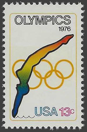 #1695 13c Olympic Games Diving 1976 Mint NH