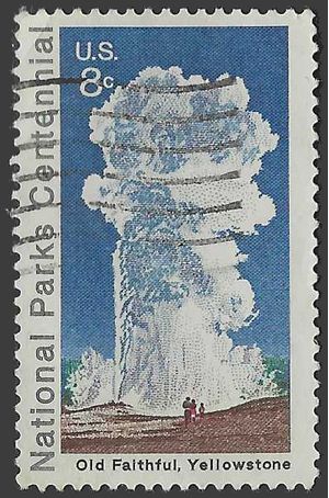 #1453 8c National Parks Centennial Old Faithful  1972 Used