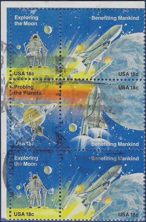 #1912,1913,1916,1917 Space Achievement Issue Block of 6 1981 Used