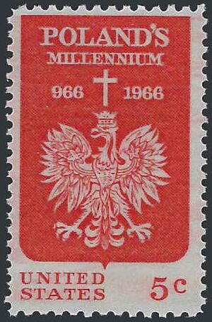 #1313 5c Polish Millennium 1966 Mint NH