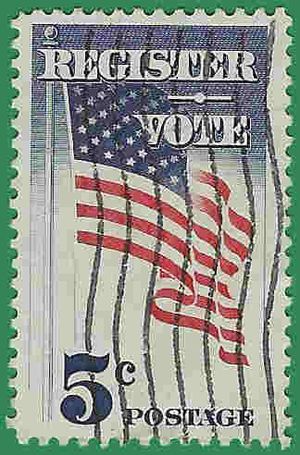 #1249 5c Register to Vote 1964 Used