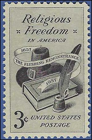 #1099 3c Religious Freedom in America 1957 Mint NH