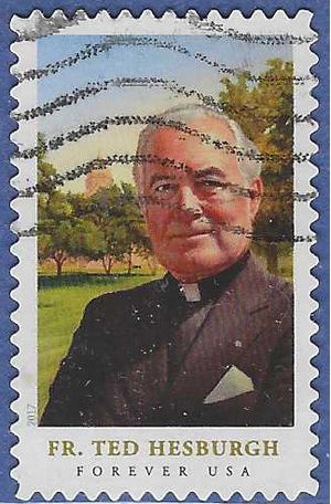#5241 (49c Forever) Father Theodore Hesburgh 2017 Used