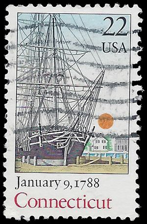 #2340 22c Constitution Bicentennial-Connecticut 1988 Used