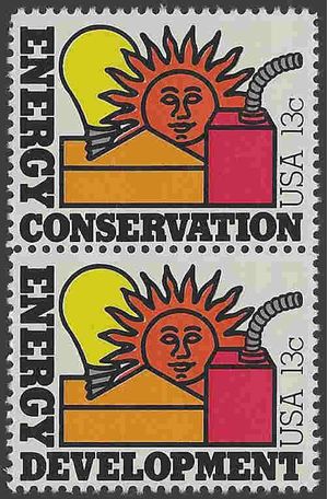 #1723-1724 13c Energy Conservation 1977 Mint NH