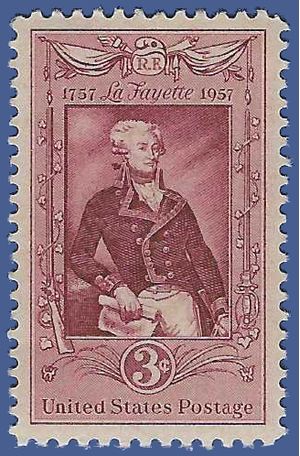 #1097 3c Marquis de Lafayette Bicentenary 1957 Mint NH