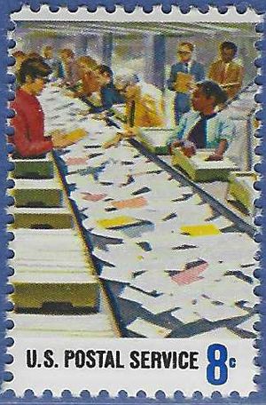 #1491 8c Postal Service Employees Mail Sorting 1973 Mint NH