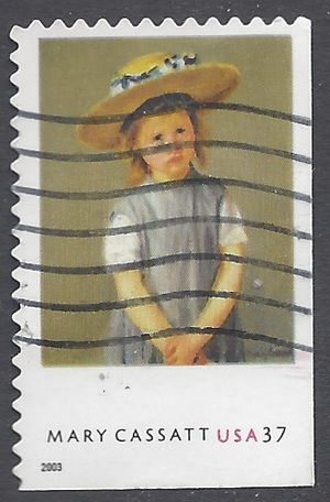 #3807 37c Mary Cassatt Child in Straw Hat Booklet Single 2003 Used