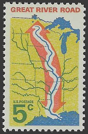 #1319 5c Mississippi River-The Great River Road 1966 Mint NH