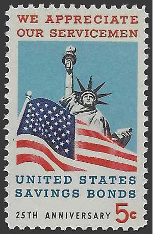 #1320 5c US Savings Bonds 1966 Mint NH