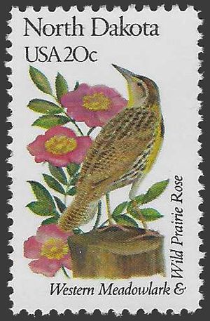 #1986 20c State Birds & Flowers North Dakota 1982 Mint NH