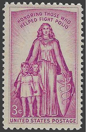 #1087 3c Polio 20th Anniversary March of Dimes 1957 Mint NH