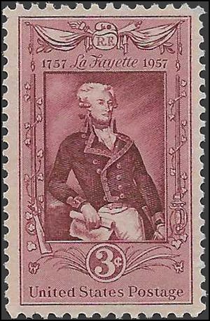 #1097 3c Marquis de Lafayette Bicentenary 1957 Mint NH