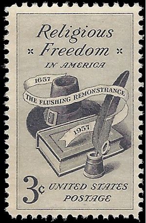 #1099 3c Religious Freedom in America 1957 Mint NH