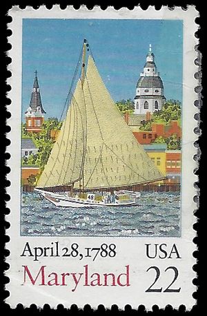 #2342 22c Constitution Bicentennial Maryland 1988 Used