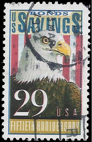 #2534 29c 50th Anniversary Savings Bonds 1991 Used