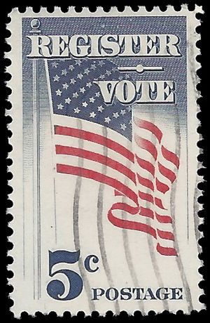 #1249 5c Register to Vote 1964 Used