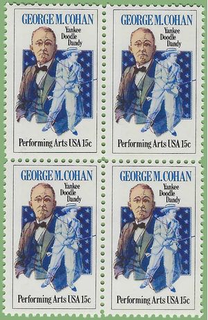 #1756 15c Performing Arts George M. Cohan Block/4 1978 Mint NH