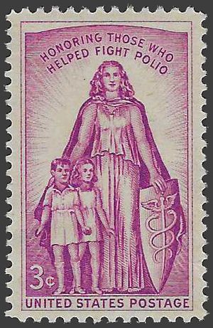#1087 3c Polio 20th Anniversary March of Dimes 1957 Mint NH