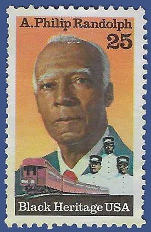 #2402 25c Black Heritage A. Philip Randolph 1989 Used