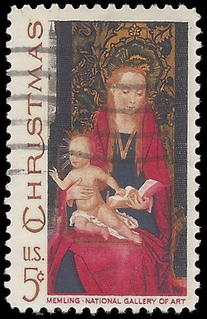 #1336 5c Christmas Madonna and Child 1967 Used