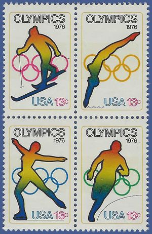 #1695-1698 13c Olympic Games Block of 4 1976 Mint NH