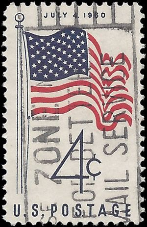 #1153 4c 50-Star American Flag 1960 Used