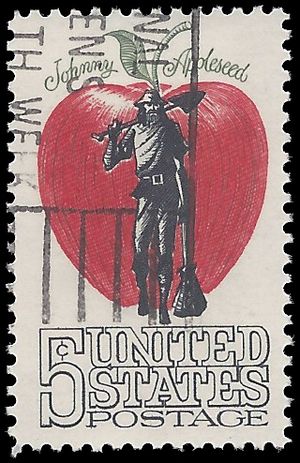 #1317a 5c American Folklore Johnny Appleseed 1966 used Tagged