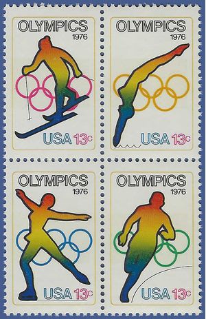 #1695-1698 13c Olympic Games Block of 4 1976 Mint NH