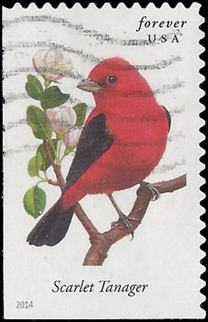#4888 Songbirds-Scarlet Tanager Booklet Single 2014 Used