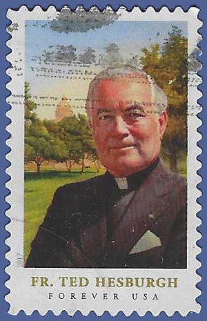 #5241 (49c Forever) Father Theodore Hesburgh 2017 Used