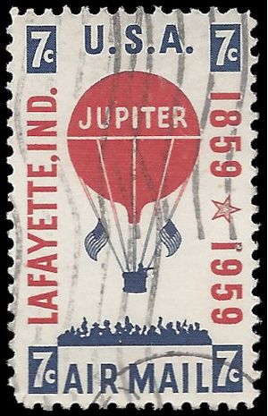 Scott C 54 7c US Airmail Balloon Jupiter 1959 used