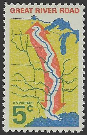 #1319 5c Mississippi River-The Great River Road 1966 Mint NH