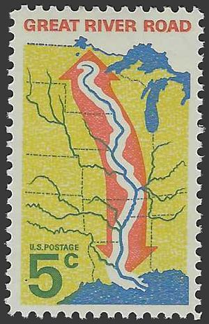 #1319 5c Mississippi River-The Great River Road 1966 Mint NH