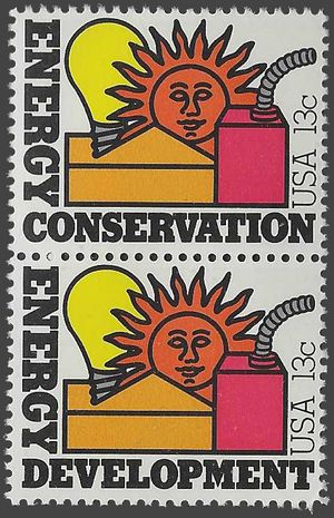 #1723-1724 13c Energy Conservation 1977 Mint NH
