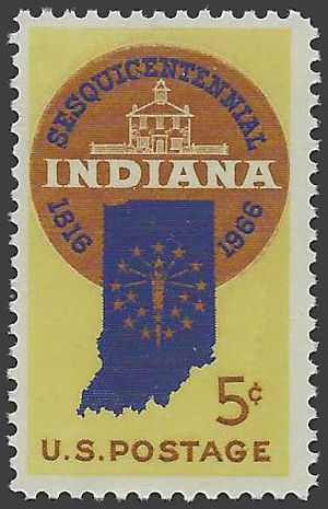 #1308 5c 150th Anniversary Indiana Statehood 1966 Mint NH