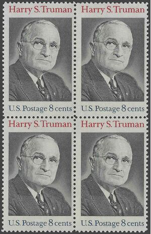 #1499 8c Harry S. Truman Block/4 1973 Mint NH