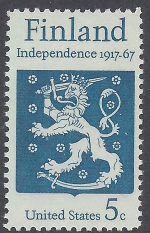 #1334 5c Finland - 50th Anniv. of Independence 1967 Mint NH