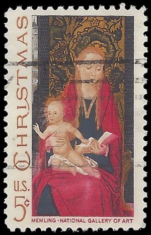 #1336 5c Christmas Madonna and Child 1967 Used