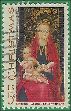#1336 5c Christmas Madonna and Child 1967 Used