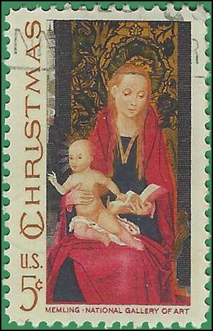 #1336 5c Christmas Madonna and Child 1967 Used