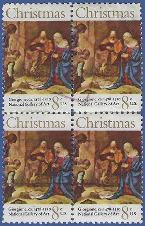 #1444 8c Adoration of the Shepherds Block/4 1971 Used